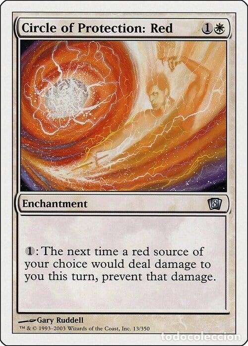 Trading Cards: Carta MTG-Circle of Protection: Red -Ottava Edizione-N.025-EN-Good- - Magic the Gathering