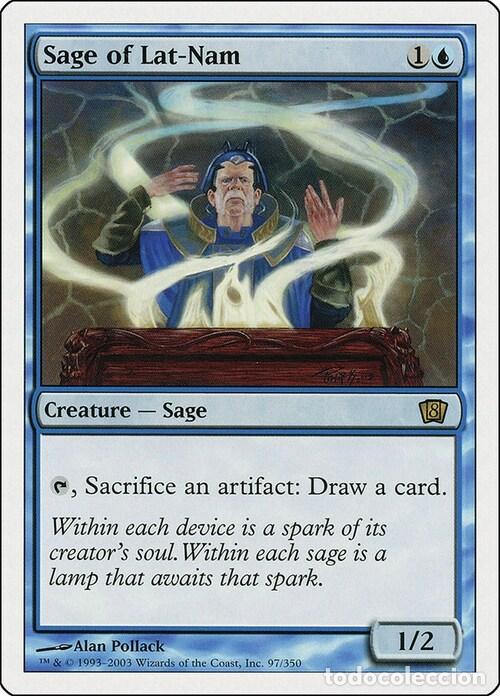 Trading Cards: Carta MTG-Sage of Lat-Nam-Ottava Edizione-N.097-EN-Played- - Magic the Gathering