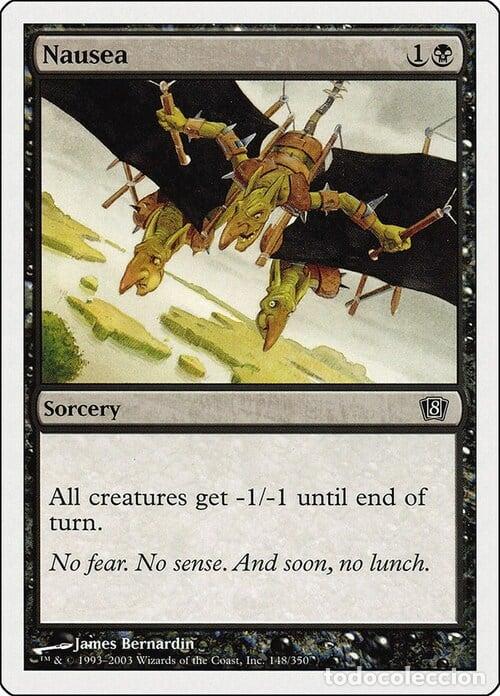 Trading Cards: Carta MTG-Nausea-Ottava Edizione-N.148-ITA-LP- - Magic the Gathering