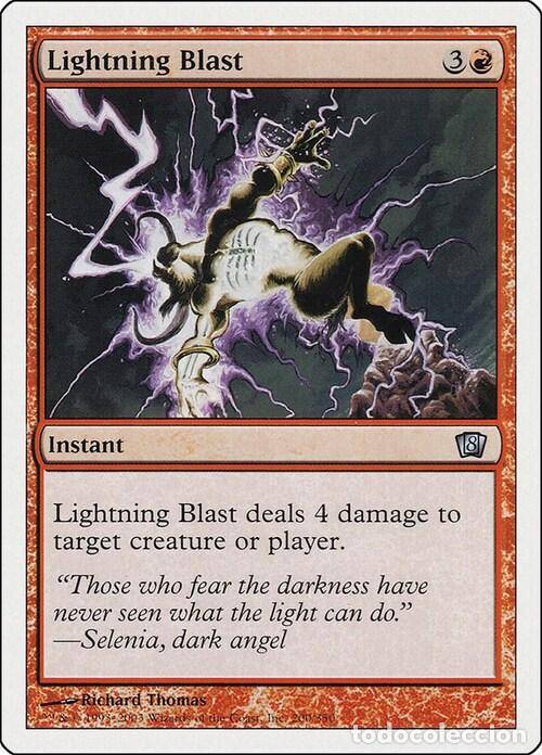Trading Cards: Carta MTG-Lightning Blast-Ottava Edizione-N.183-EN-EX- - Magic the Gathering