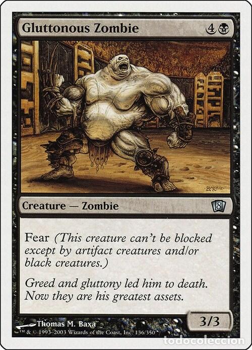 Trading Cards: Carta MTG-Zombie Vorace-Ottava Edizione-N.167-ITA-EX- - Magic the Gathering
