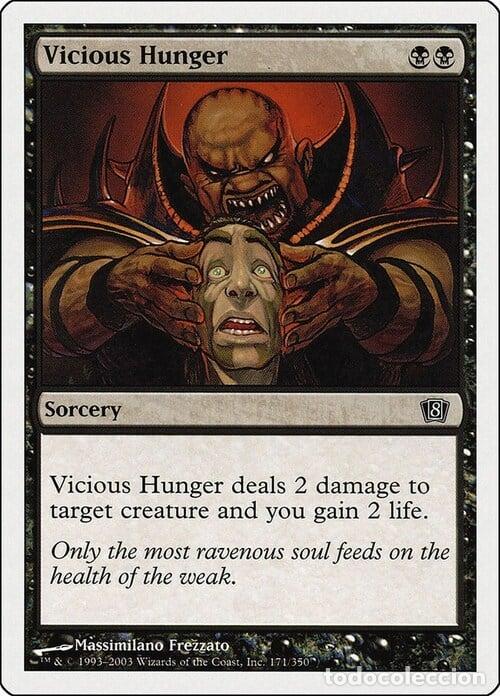 Trading Cards: Carta MTG-Vicious Hunger-Ottava Edizione-N.174-EN-Poor- - Magic the Gathering