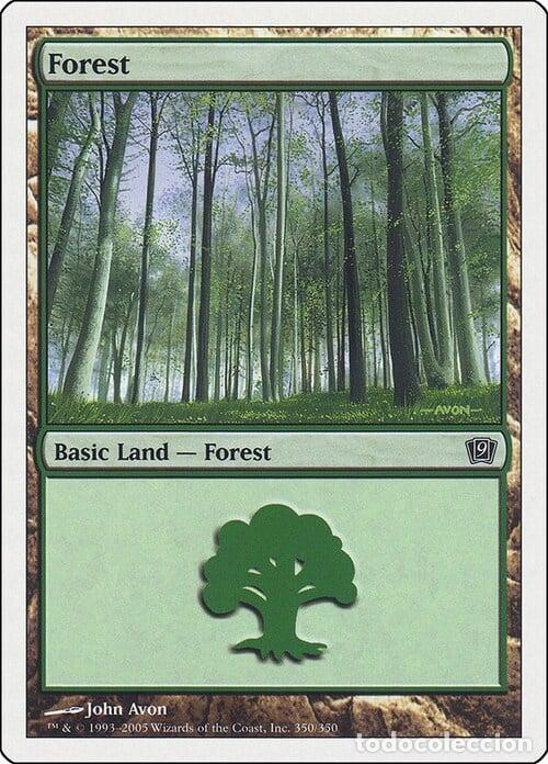 Trading Cards: Carta MTG-Foresta (V.4)-Nona Edizione-N.350-ITA-EX- - Magic the Gathering