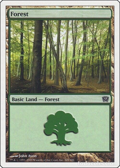 Trading Cards: Carta MTG-Foresta (V.3)-Nona Edizione-N.349-RUSSO-EX- - Magic the Gathering