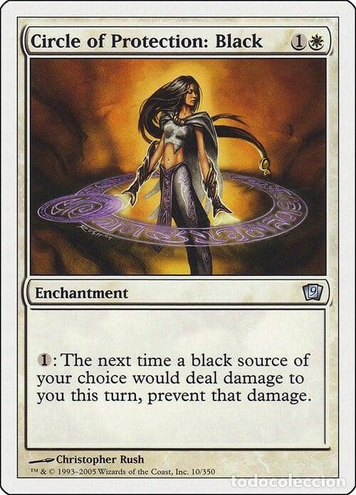 Trading Cards: Carta MTG-Circolo di Protezione: Nero-Nona Edizione-N.009-ITA-NM- - Magic the Gathering