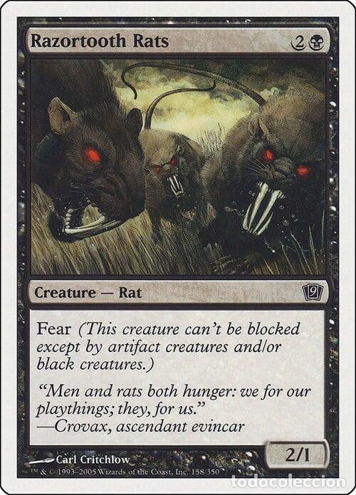 Trading Cards: Carta MTG-Ratti dai Denti di Rasoio-Nona Edizione-N.158-ITA-LP- - Magic the Gathering