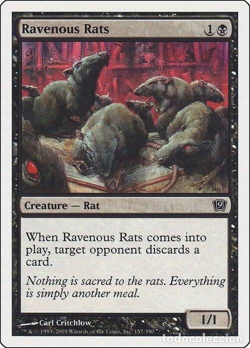 Trading Cards: Carta MTG-Ratti Famelici-Nona Edizione-N.138-ITA-EX- - Magic the Gathering