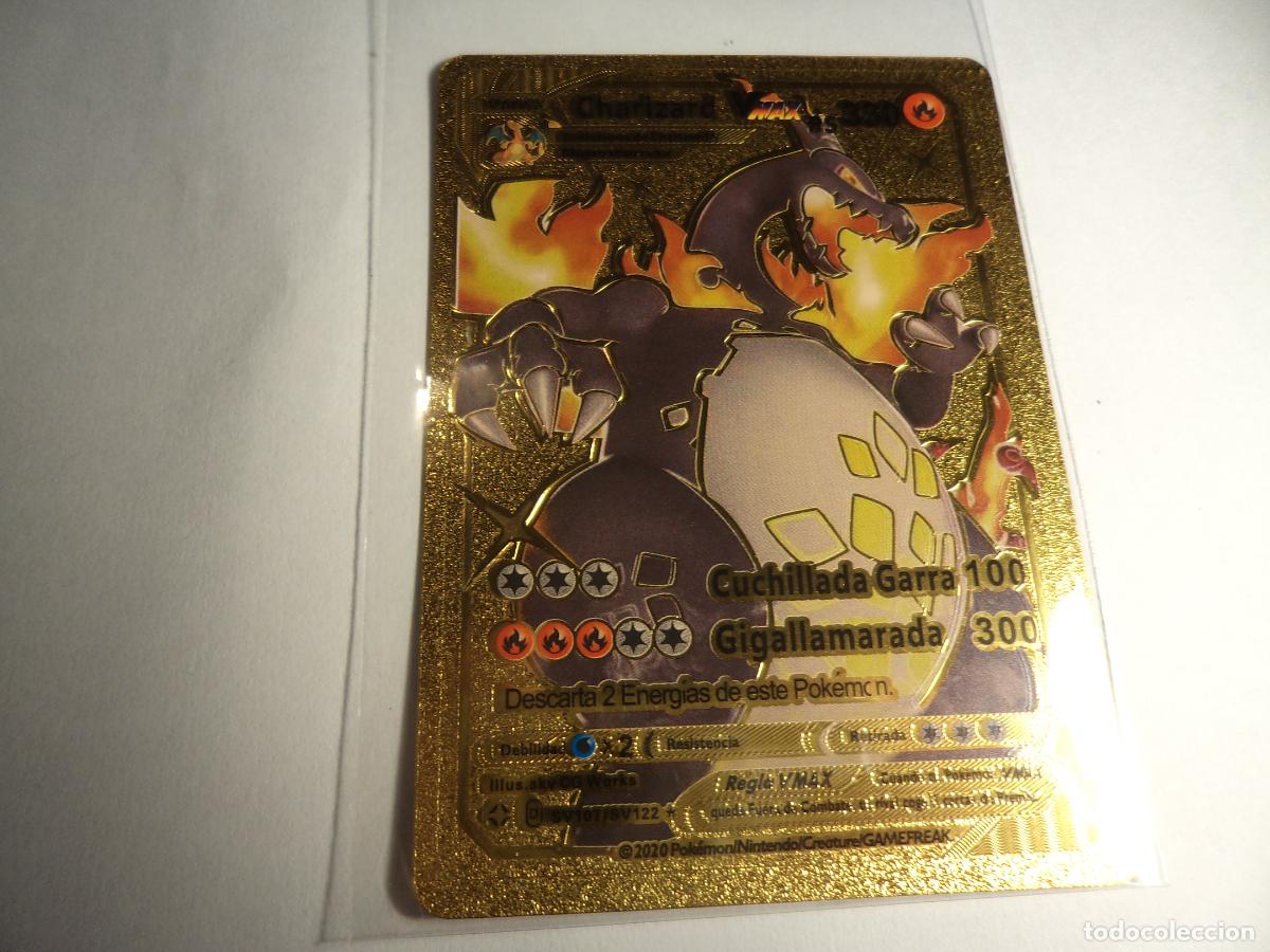 pokemon. charizard. vmax. dorada. no metal. ps - Buy Antique trading cards  on todocoleccion