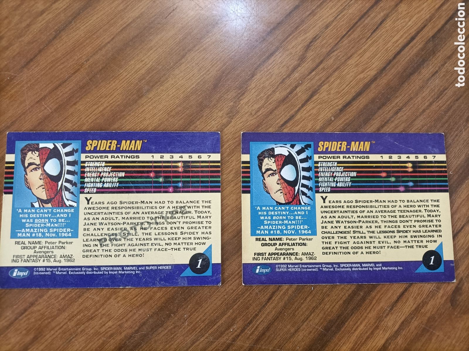 Trading cards: Spider man n&deg;1 prototype Marvel 1992 - Foto 2