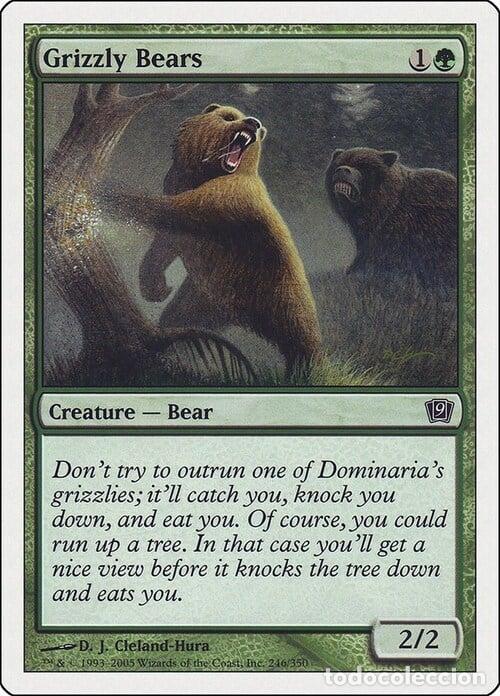 Trading Cards: Carta MTG-Orso Grizzly-Nona Edizione-N.246-ITA-EX- - Magic the Gathering