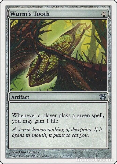 Trading Cards: Carta MTG-Dente del Wurm-Nona Edizione-N.316-ITA-Poor- - Magic the Gathering