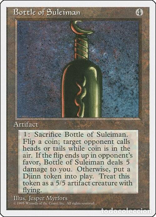 Trading Cards: Carta MTG-Bottle of Suleiman-Quarta Edizione-N.102-EN-Good- - Magic the Gathering