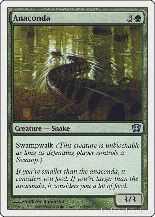 Trading Cards: Carta MTG-Anaconda-Nona Edizione-N.221-ITA-EX- - Magic the Gathering