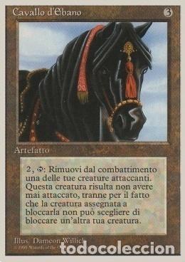 Trading Cards: Carta MTG-Ebony Horse-Foreign White Bordered-N.318-ITA-EX- - Magic the Gathering