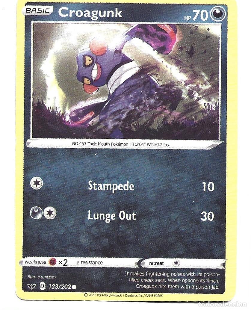 Trading cards: CROMO DE POK&Eacute;MON BASIC CROAGUNK HP 70 DEL A&Ntilde;O 2020 - Foto 1