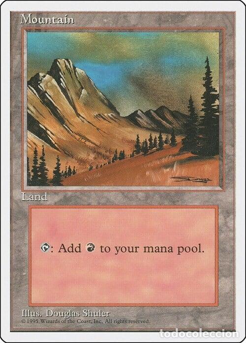 Trading Cards: Carta MTG-Montagna (V.1)-Quarta Edizione-N.370-ITA-EX- - Magic the Gathering