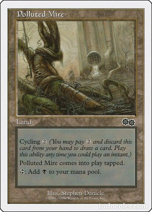 Trading Cards: Carta MTG-Polluted Mire-Battle Royale-N.020-EN-EX- - Magic the Gathering