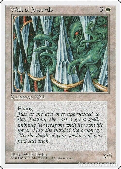Trading Cards: Carta MTG-Wall of Swords-Quarta Edizione-N.049-EN-Good- - Magic the Gathering