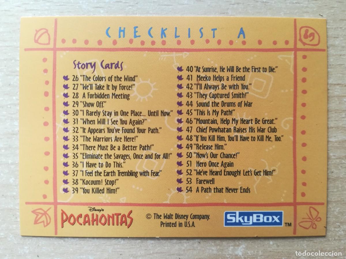 Trading cards: Pocahontas N&ordm; 89. Checklist A. Skybox - Foto 2