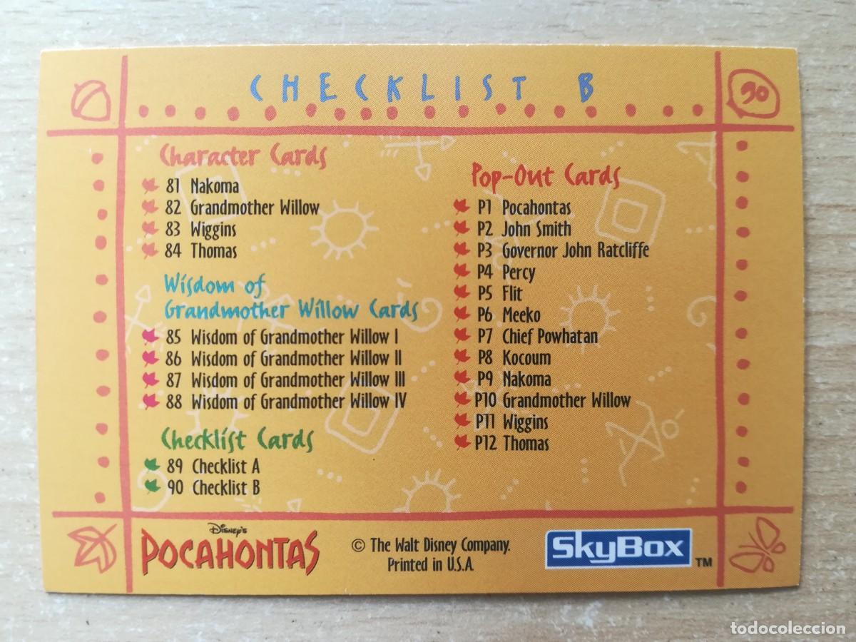 Trading cards: Pocahontas N&ordm; 90. Checklist B. Skybox - Foto 2