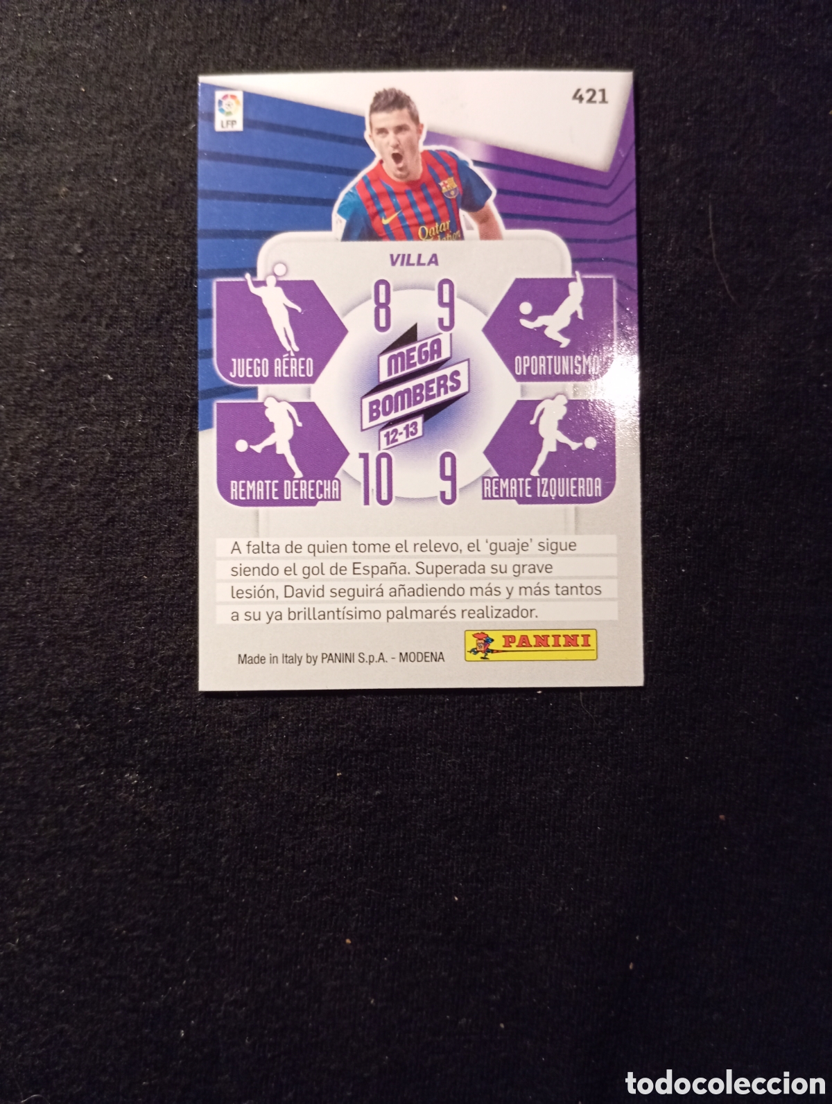 Trading cards: 421 David Villa / Mega Bombers 2012-13 - Foto 2