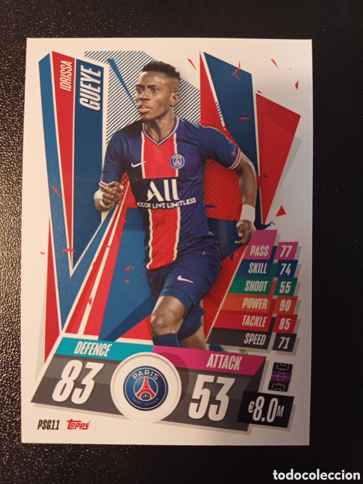 Trading Cards: #PSG11 IDRISSA GUEYE PARIS SAINT-GERMAIN TOPPS MATCH ATTAX 2020-21