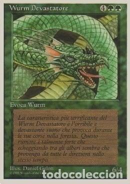 Trading Cards: Carta MTG-Wurm Devastatore-Foreign White Bordered-N.190-ITA-EX-Common - Magic the Gathering
