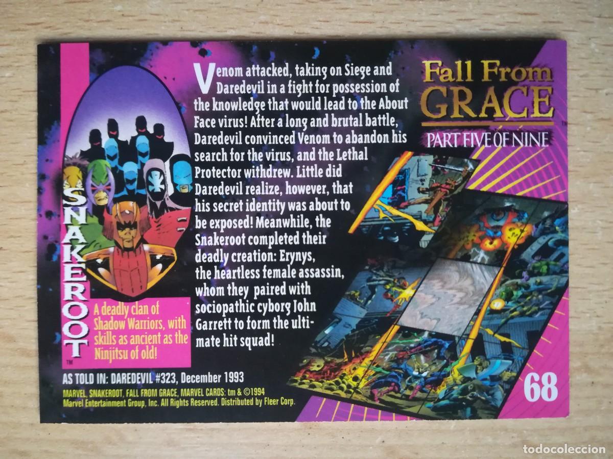 Trading cards: Marvel Universe 1994 N&ordm; 68. Fall from Grace (5 de 9) Snakeroot. - Foto 2
