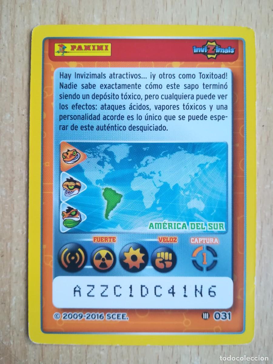 Trading cards: Invizimals 2009-2016 N&ordm; 31 - 031. Toxitoad - Panini. - Foto 2