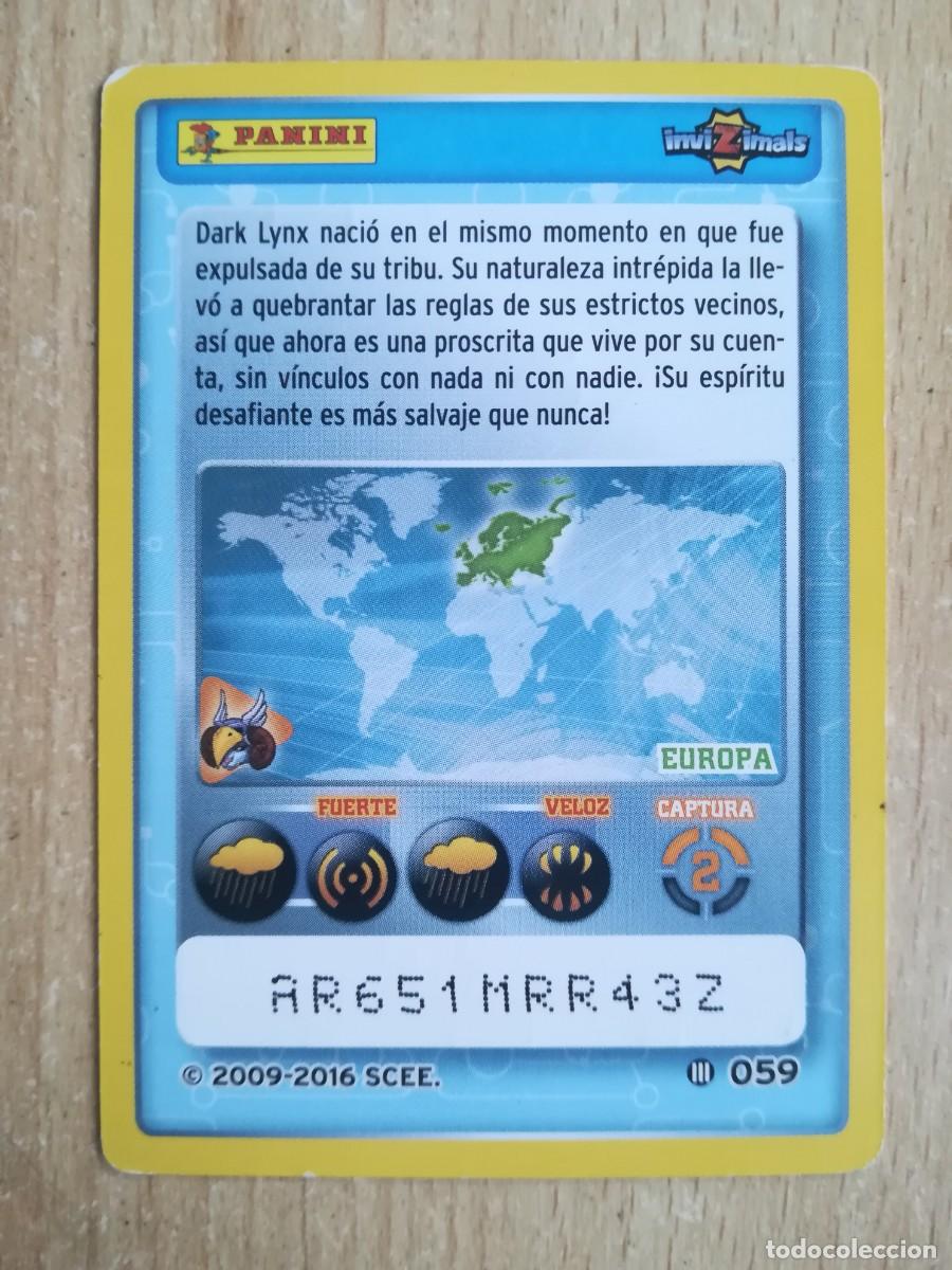 Trading cards: Invizimals 2009-2016 N&ordm; 59 - 059. Dark Lynx. Oro - Panini. - Foto 2