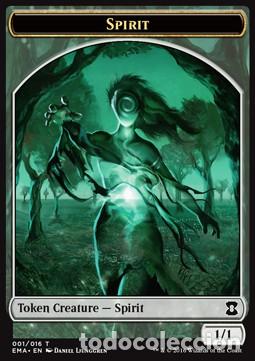 Trading Cards: Carta MTG-Spirit Token (Colorless 1/1)-Eternal Masters-T001-EN-EX-Common - Magic the Gathering