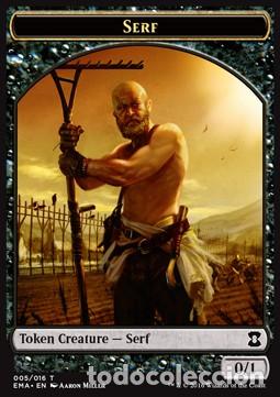 Trading Cards: Carta MTG-Serf Token (Black 0/1)-Eternal Masters-T005-EN-EX-Common - Magic the Gathering