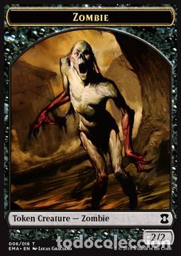 Trading Cards: Carta MTG-Zombie Token (Black 2/2)-Eternal Masters-T005-EN-EX-Common - Magic the Gathering