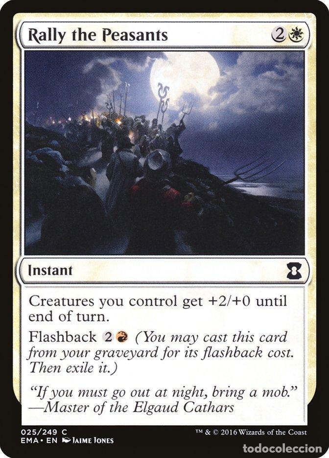 Trading Cards: Carta MTG-Rally the Peasants-Eternal Masters-N.025-EN-NM-Common - Magic the Gathering