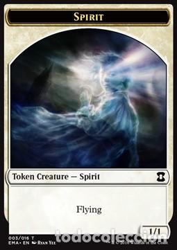 Trading Cards: Carta MTG-Spirit Token (White 1/1)-Eternal Masters-T003-EN-EX-Common - Magic the Gathering