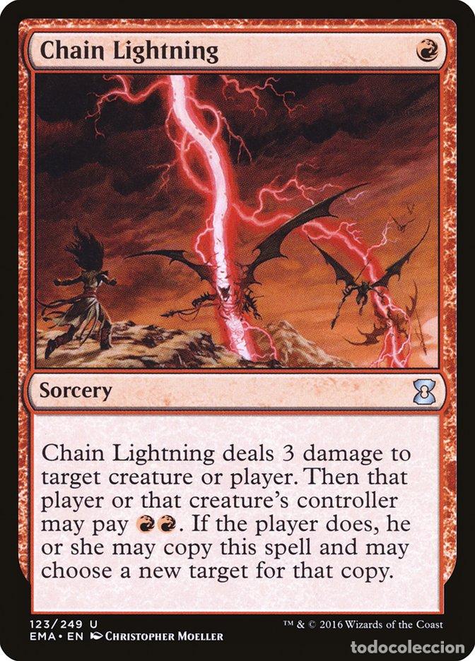 Trading Cards: Carta MTG-Chain Lightning-Eternal Masters-N.123-EN-NM-Uncommon - Magic the Gathering