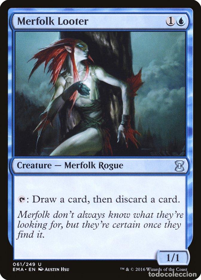 Trading Cards: Carta MTG-Merfolk Looter-Eternal Masters-N.061-EN-NM-Uncommon - Magic the Gathering