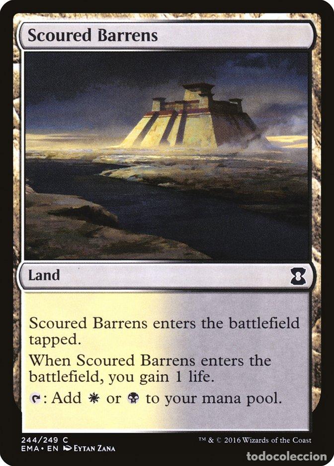 Trading Cards: Carta MTG-Scoured Barrens-Eternal Masters-N.244-EN-NM-Common - Magic the Gathering