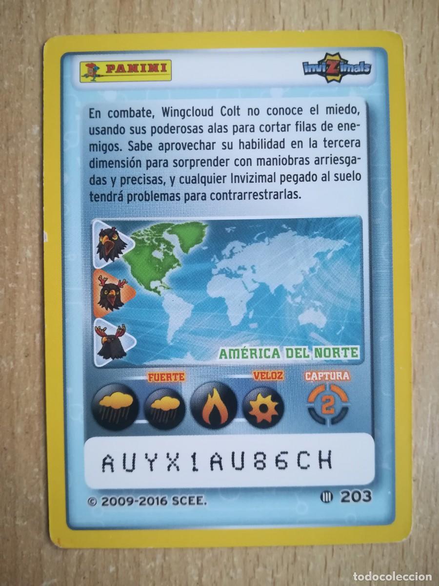 Trading cards: Invizimals 2009-2016 N&ordm; 203. Wingcloud - Panini. - Foto 2