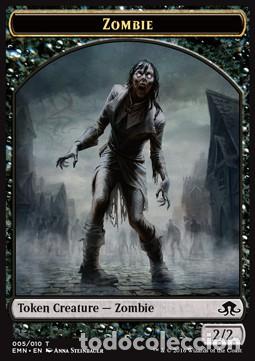 Trading Cards: Carta MTG-Zombie Token (Black 2/2) (V.3)-Luna Spettrale-T005-ITA-NM-Common - Magic the Gathering
