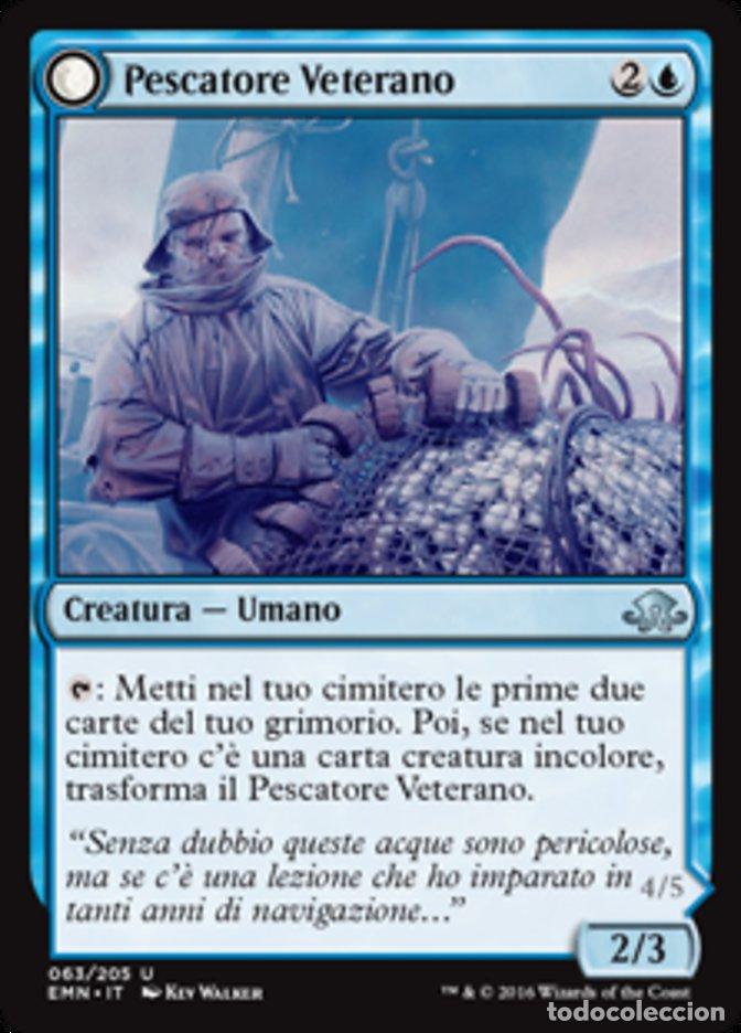 Trading Cards: Carta MTG-Pescatore Veterano/Rana Pescatrice Raccapricciante-Luna Spettrale-N.063-ITA-NM-UN - Magic
