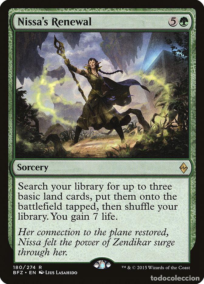 Trading Cards: Carta MTG-Nissa's Renewal-Battaglia per Zendikar-N.180-EN-EX-Rare - Magic the Gathering