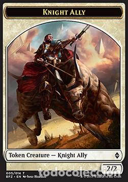 Trading Cards: Carta MTG-Knight Ally Token(White 2/2)-Battaglia per Zendikar-T005-ITA-EX-Token - Magic the Gatherin