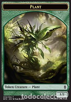 Trading Cards: Carta MTG-Plant Token (Green 1/1)-Battaglia per Zendikar-T010-ITA-EX-Token - Magic the Gathering