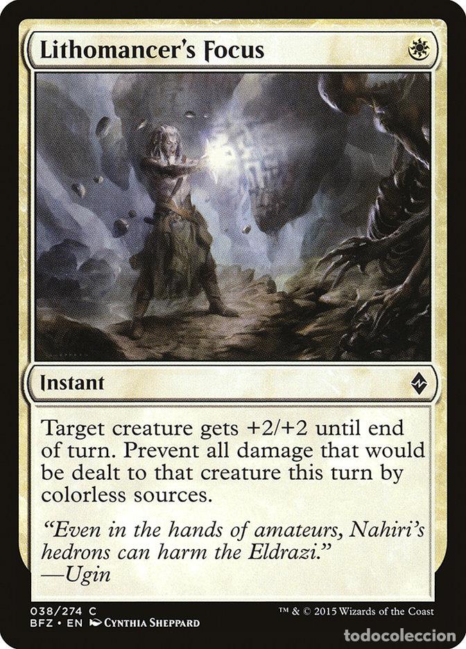 Trading Cards: Carta MTG-Lithomancer's Focus-Battaglia per Zendikar-N.038-EN-EX-Common - Magic the Gathering