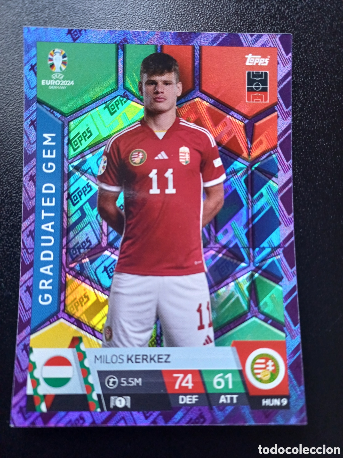 Cartes &agrave; &Eacute;changer: #HUN9 MILOS KERKEZ HUNGRIA PURPLE PARALELL TOPPS MATCH ATTAX EURO 2024