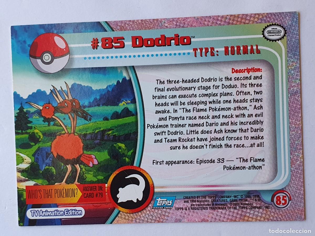 Trading cards: #85 DODRIO - Topps 2000 POKEMON Series 2 - Foto 2