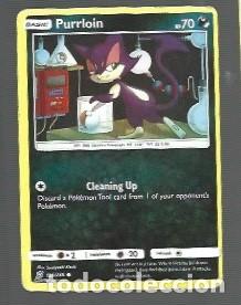 Trading cards: CROMO DE POK&Eacute;MON BASIC PURRILOIN HP 70 DEL A&Ntilde;O 2019 - Foto 1