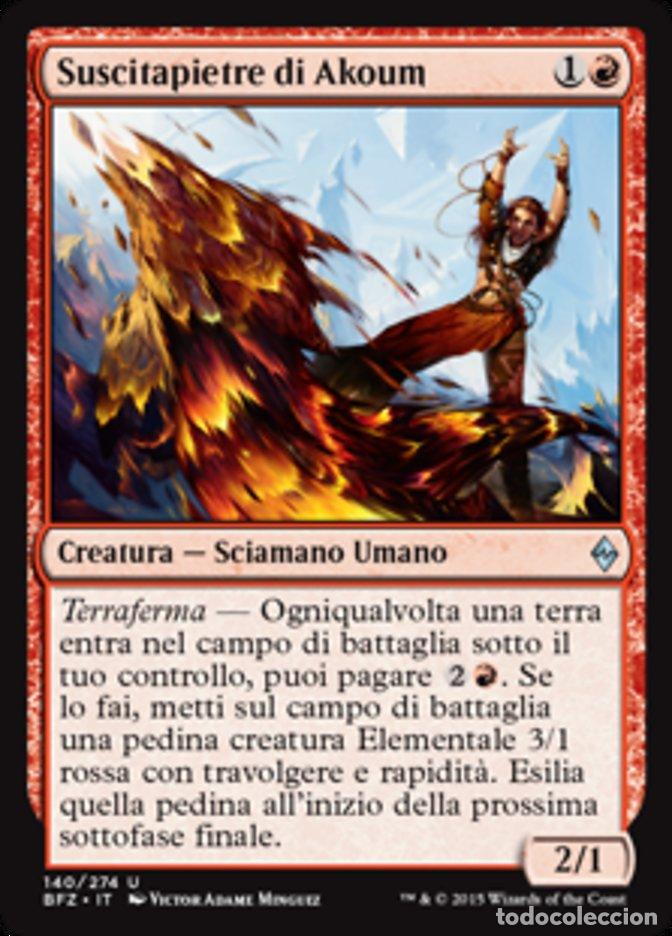 Trading Cards: Carta MTG-Suscitapietre di Akoum-Battaglia per Zendikar-N.140-ITA-EX-Uncommon - Magic the Gathering