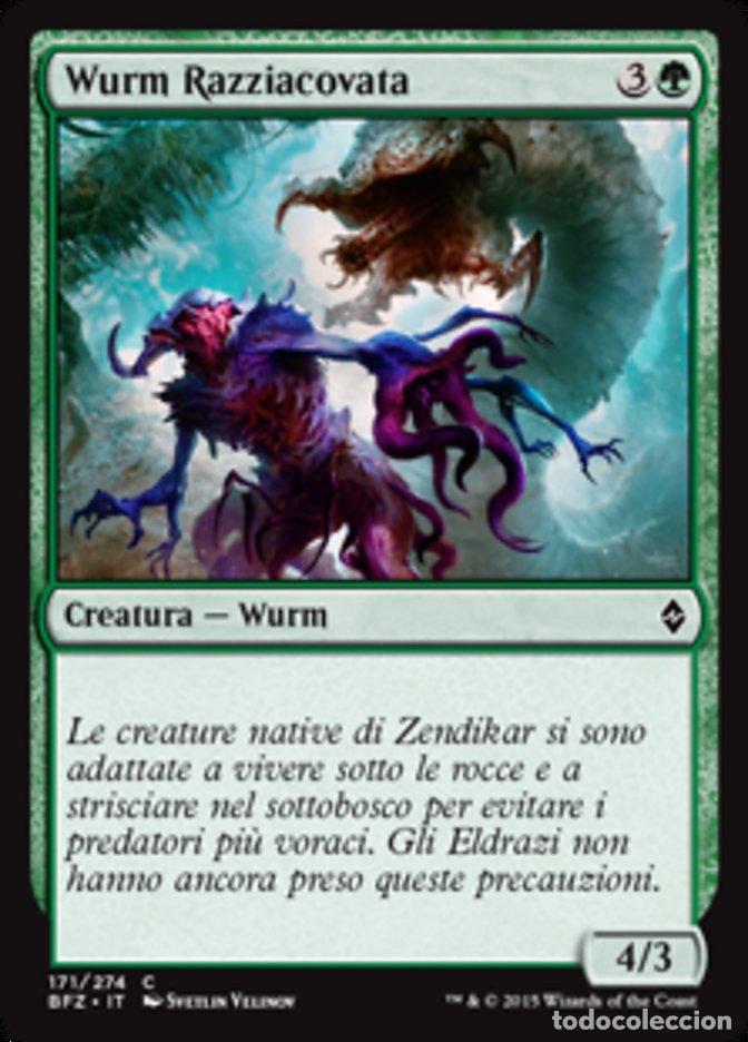 Trading Cards: Carta MTG-Wurm Razziacovata-Battaglia per Zendikar-N.171-ITA-EX-Common - Magic the Gathering